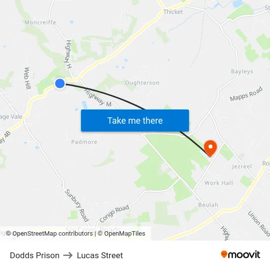 Dodds Prison to Lucas Street map