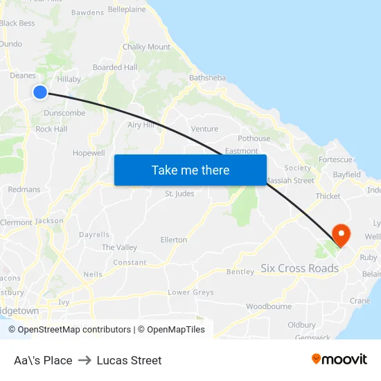 Aa\'s Place to Lucas Street map