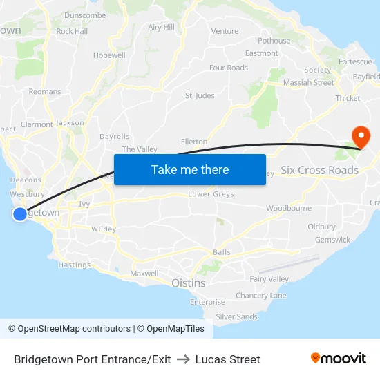 Bridgetown Port Entrance/Exit to Lucas Street map