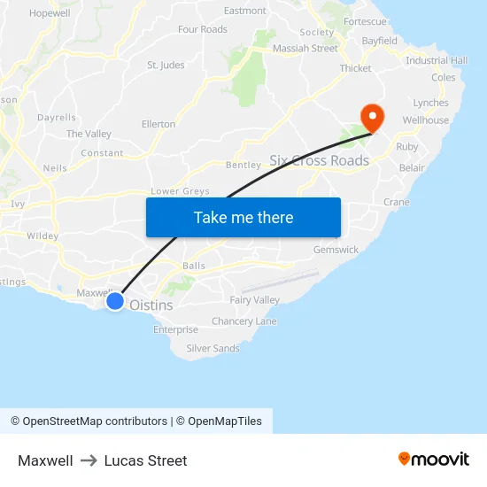 Maxwell to Lucas Street map