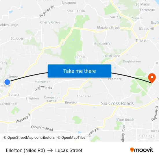 Ellerton (Niles Rd) to Lucas Street map