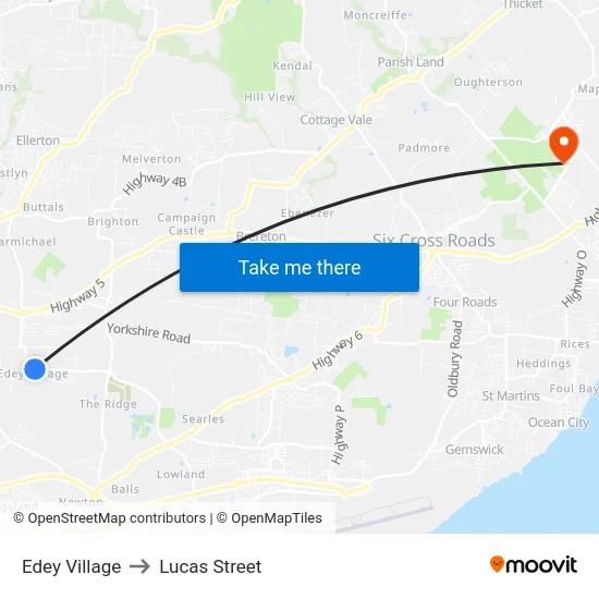 Edey Village to Lucas Street map