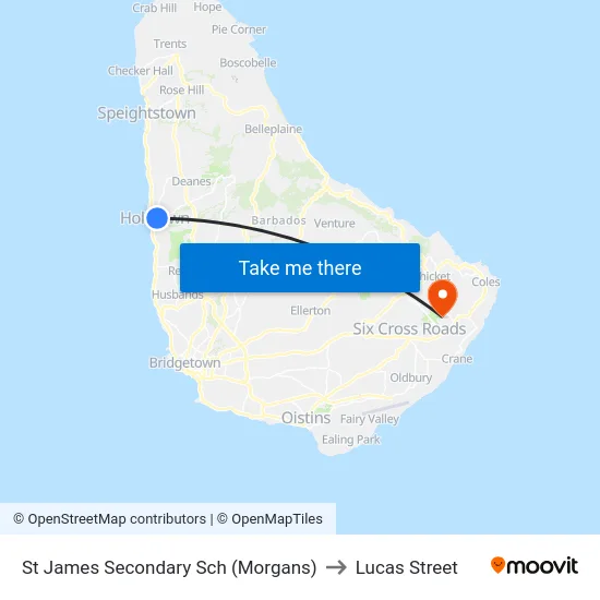 St James Secondary Sch (Morgans) to Lucas Street map