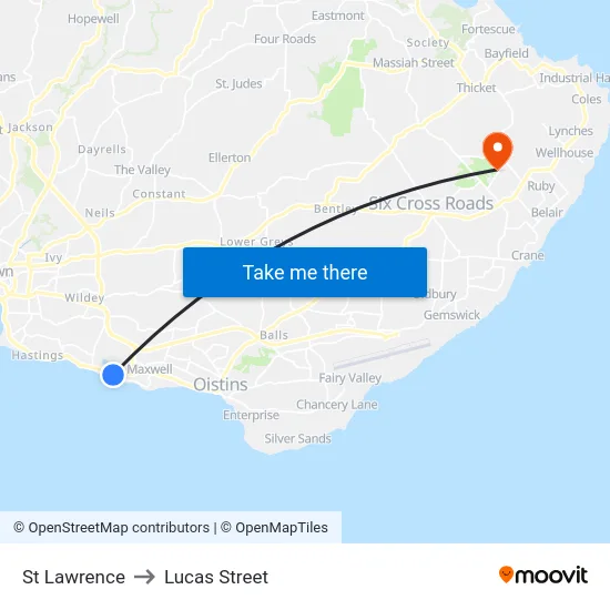 St Lawrence to Lucas Street map