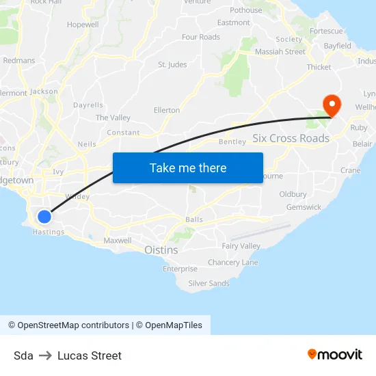 Sda to Lucas Street map