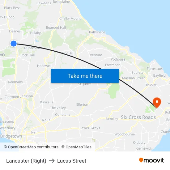 Lancaster (Right) to Lucas Street map