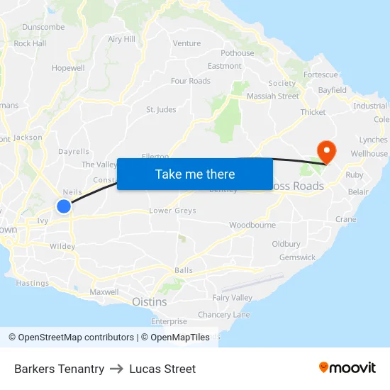 Barkers Tenantry to Lucas Street map