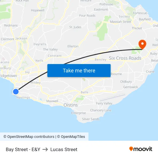 Bay Street - E&Y to Lucas Street map