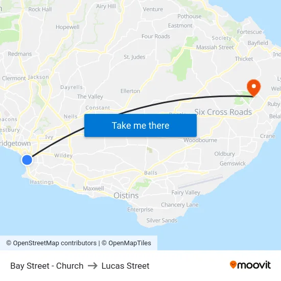 Bay Street - Church to Lucas Street map
