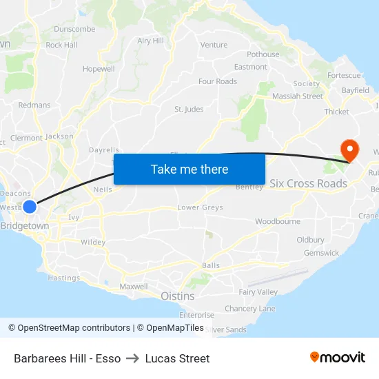 Barbarees Hill - Esso to Lucas Street map