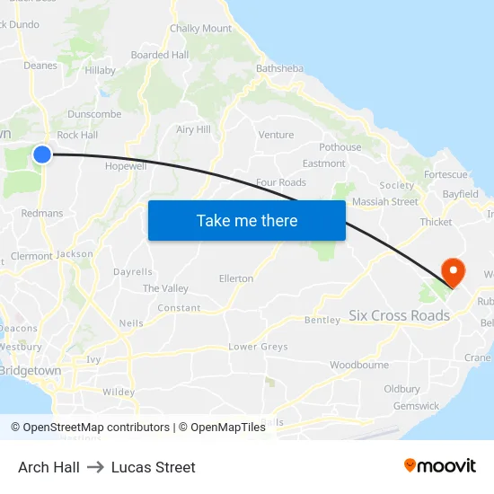 Arch Hall to Lucas Street map