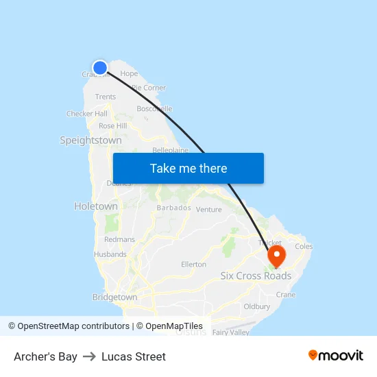 Archer's Bay to Lucas Street map
