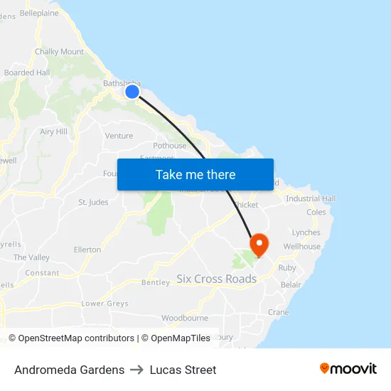 Andromeda Gardens to Lucas Street map