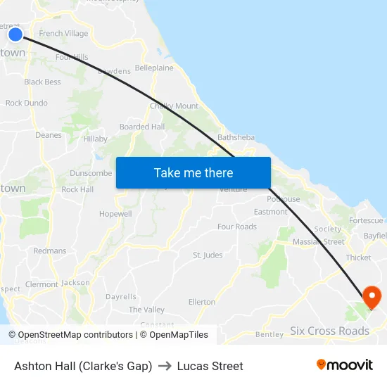 Ashton Hall (Clarke's Gap) to Lucas Street map