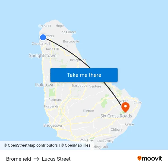 Bromefield to Lucas Street map