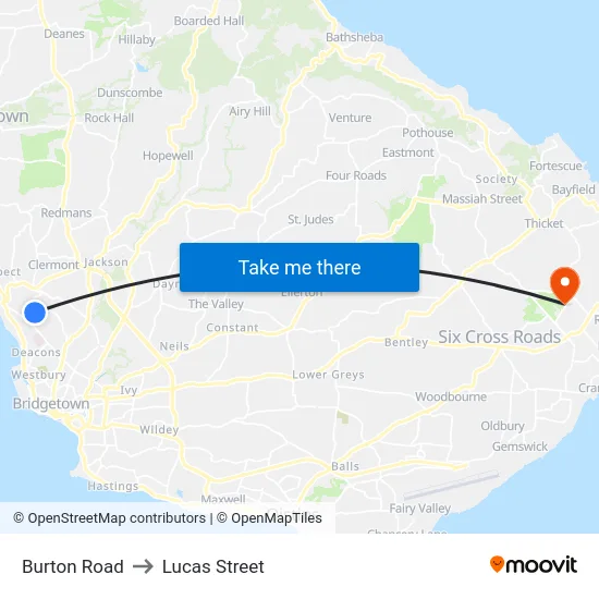 Burton Road to Lucas Street map