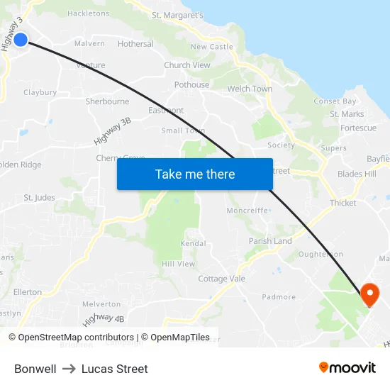 Bonwell to Lucas Street map