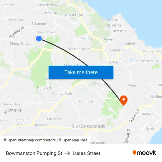 Bowmanston Pumping St to Lucas Street map