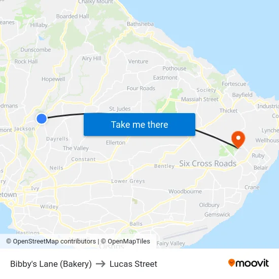 Bibby's Lane (Bakery) to Lucas Street map