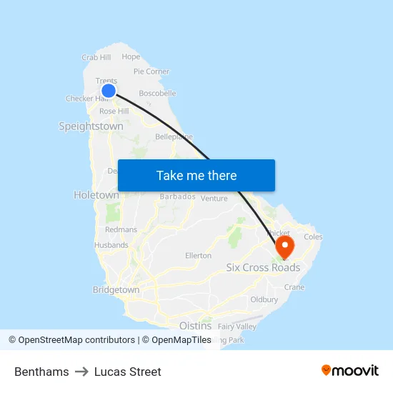 Benthams to Lucas Street map