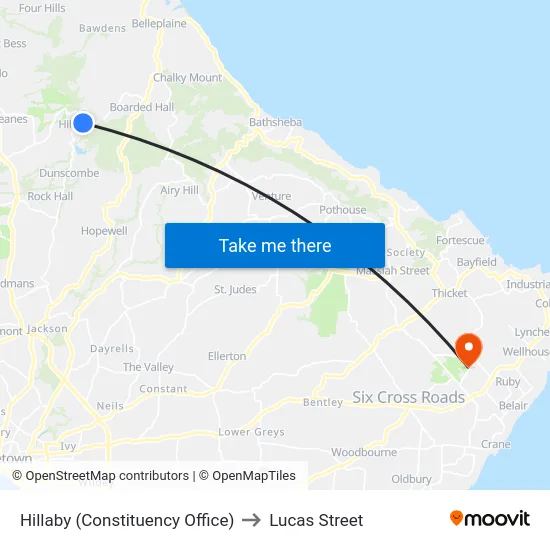 Hillaby (Constituency Office) to Lucas Street map