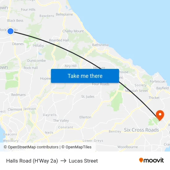 Halls Road (H'Way 2a) to Lucas Street map