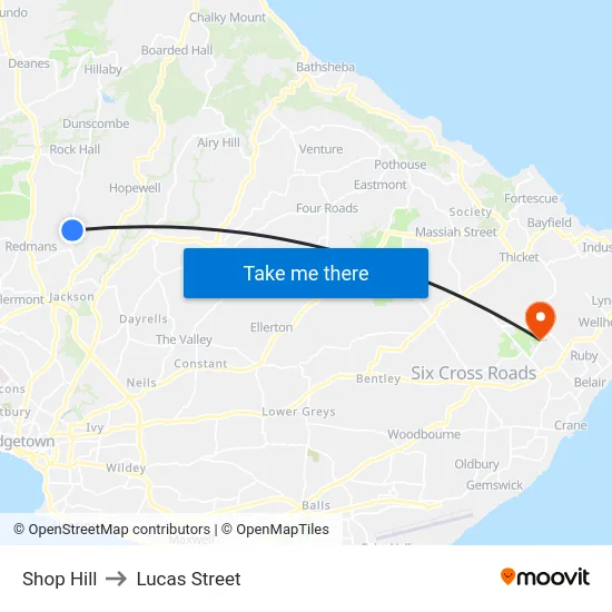 Shop Hill to Lucas Street map