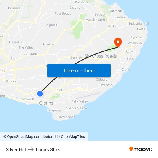 Silver Hill to Lucas Street map