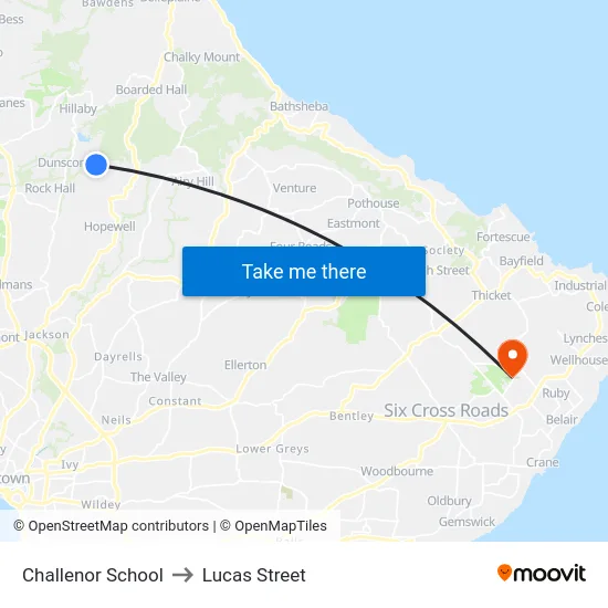 Challenor School to Lucas Street map