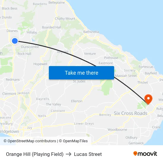 Orange Hill (Playing Field) to Lucas Street map