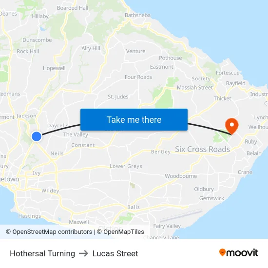 Hothersal Turning to Lucas Street map