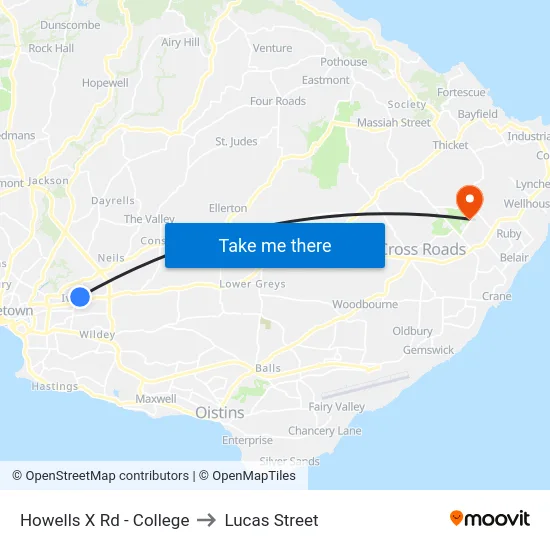 Howells X Rd - College to Lucas Street map
