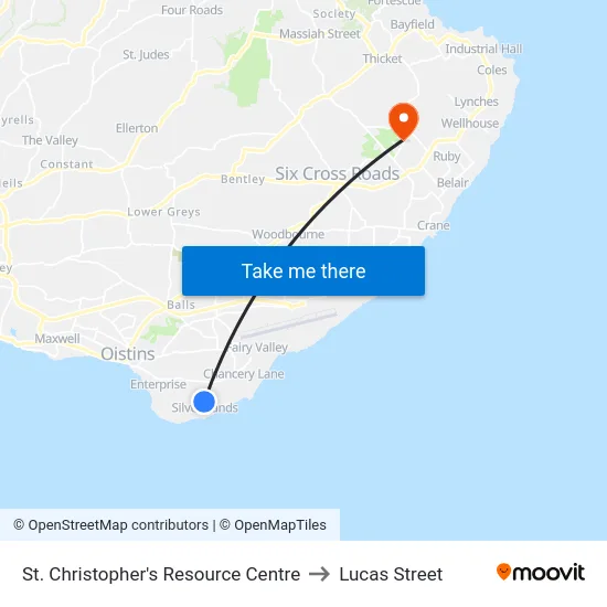 St. Christopher's Resource Centre to Lucas Street map