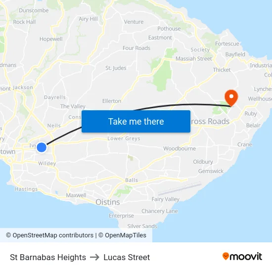 St Barnabas Heights to Lucas Street map