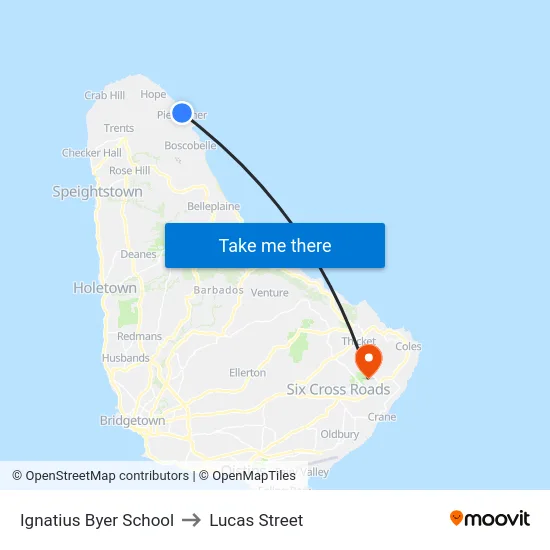 Ignatius Byer School to Lucas Street map