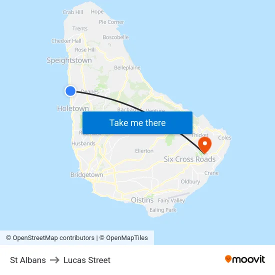 St Albans to Lucas Street map