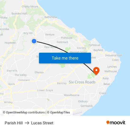 Parish Hill to Lucas Street map