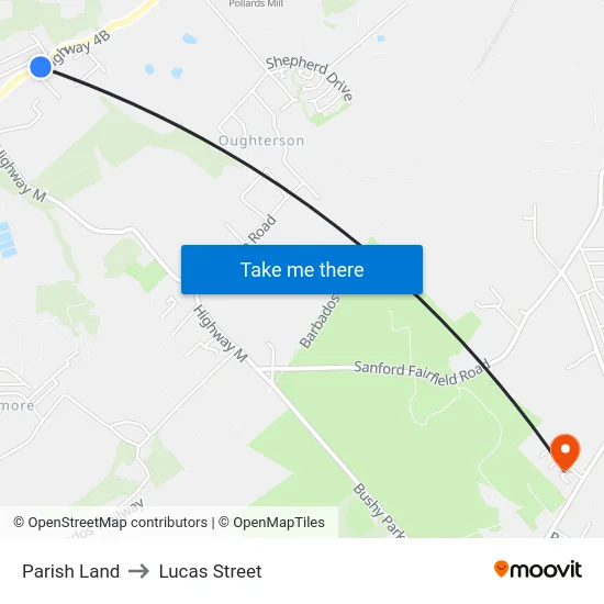 Parish Land to Lucas Street map