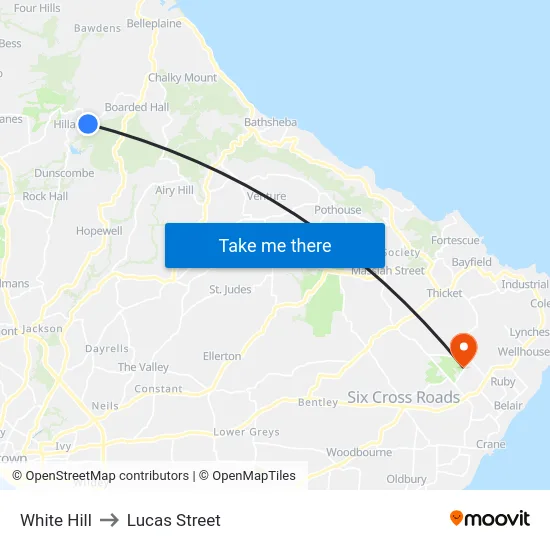 White Hill to Lucas Street map