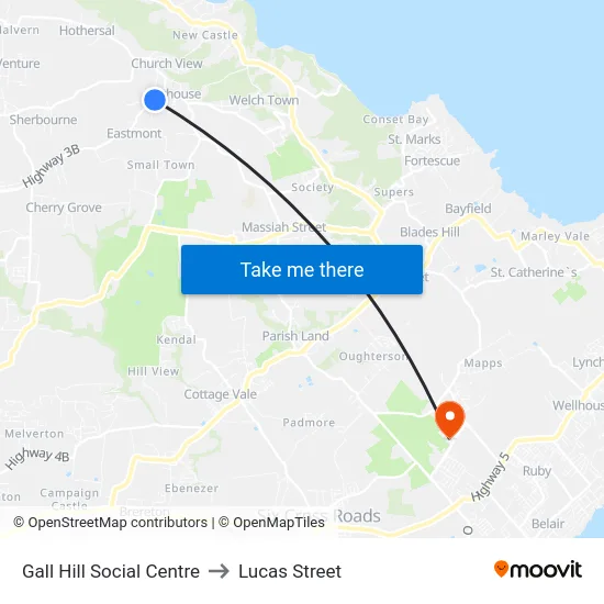 Gall Hill Social Centre to Lucas Street map