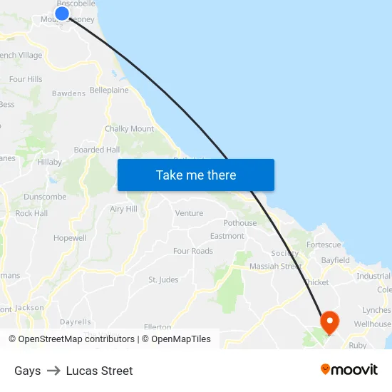 Gays to Lucas Street map