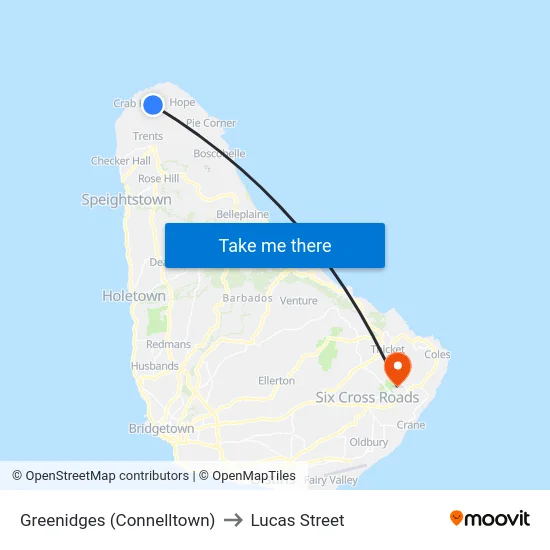 Greenidges (Connelltown) to Lucas Street map
