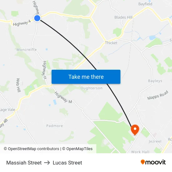 Massiah Street to Lucas Street map