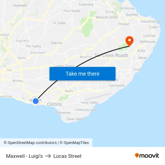 Maxwell - Luigi's to Lucas Street map
