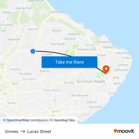 Groves to Lucas Street map