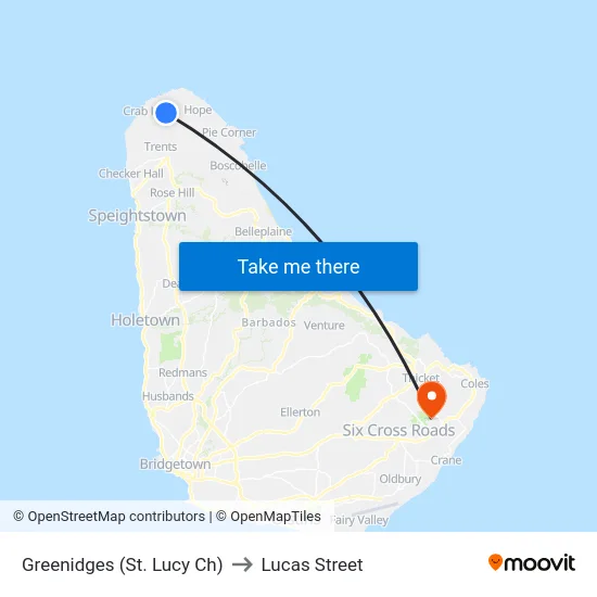Greenidges (St. Lucy Ch) to Lucas Street map