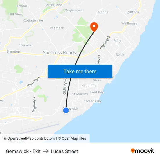 Gemswick - Exit to Lucas Street map