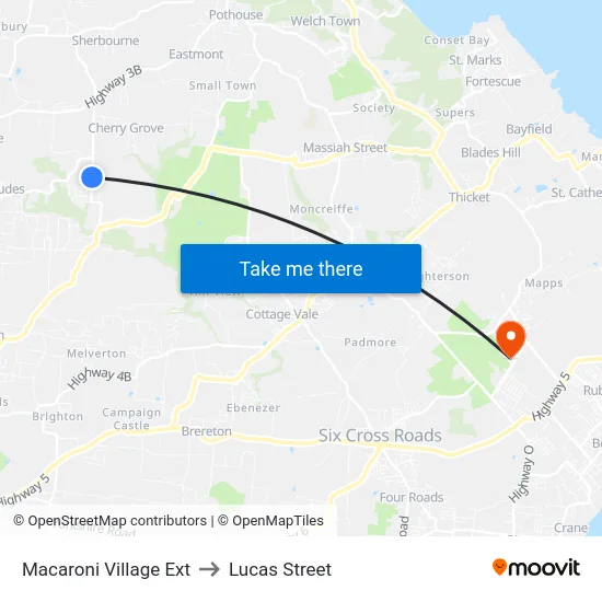 Macaroni Village Ext to Lucas Street map