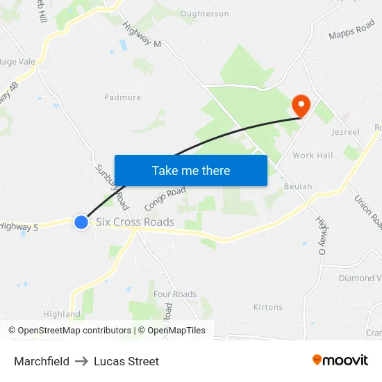 Marchfield to Lucas Street map