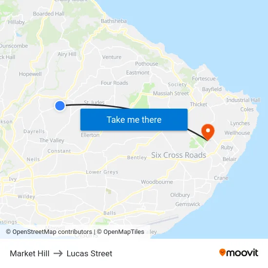 Market Hill to Lucas Street map